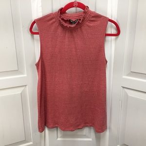 Cable & Gauge Mock Neck Sleeveless Top